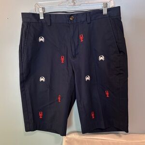 Brooks Brothers men’s crab and lobster shorts size 33 navy cotton spandex